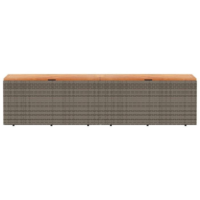 Ladă depozitare grădină gri 220x50x54 cm poliratan lemn acacia - WALTI WALTI