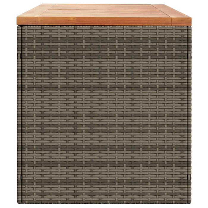 Ladă depozitare grădină gri 220x50x54 cm poliratan lemn acacia - WALTI WALTI