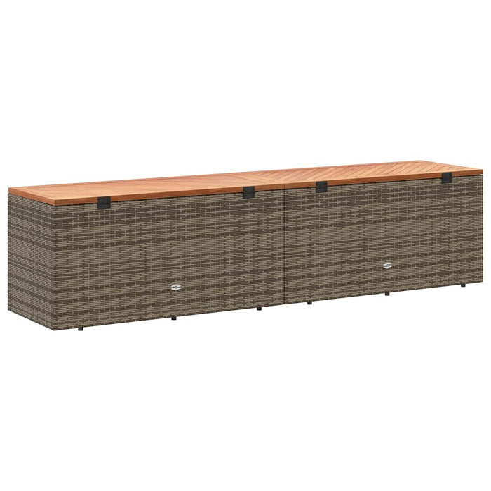 Ladă depozitare grădină gri 220x50x54 cm poliratan lemn acacia - WALTI WALTI