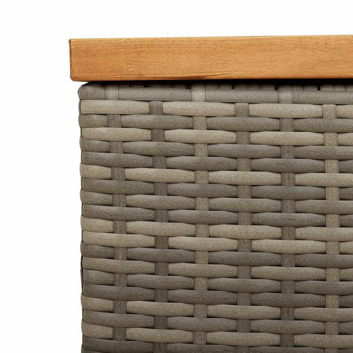 Ladă depozitare grădină gri 220x50x54 cm poliratan lemn acacia - WALTI WALTI
