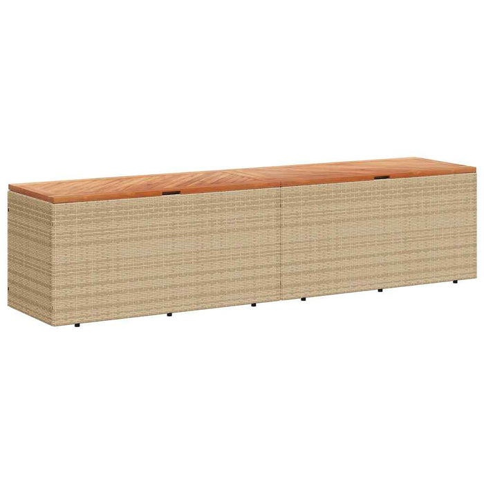 Cutie depozitare grădină bej 220x50x54 cm lemn acacia poliratan - WALTI WALTI