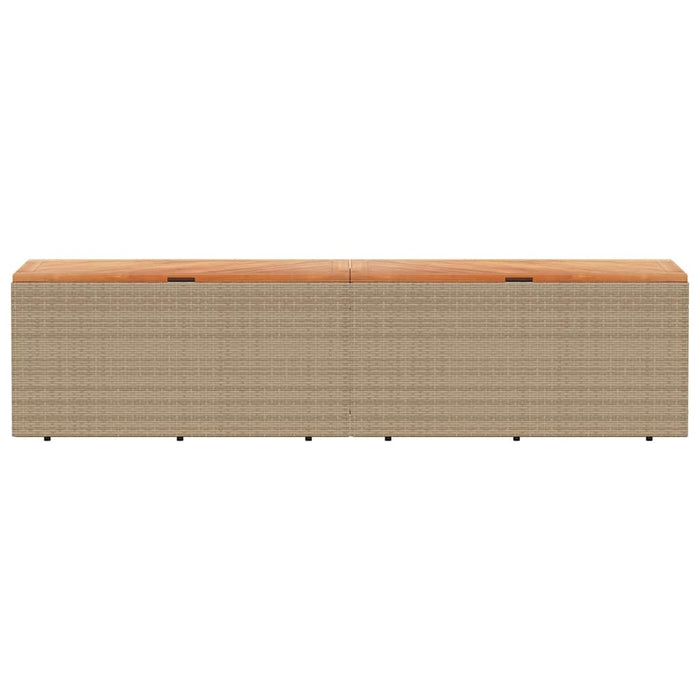 Cutie depozitare grădină bej 220x50x54 cm lemn acacia poliratan - WALTI WALTI