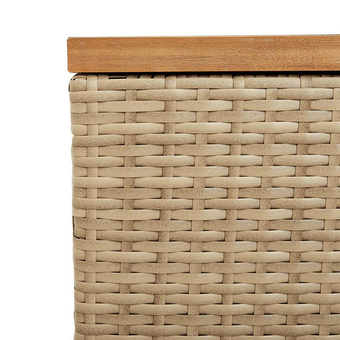 Cutie depozitare grădină bej 220x50x54 cm lemn acacia poliratan - WALTI WALTI
