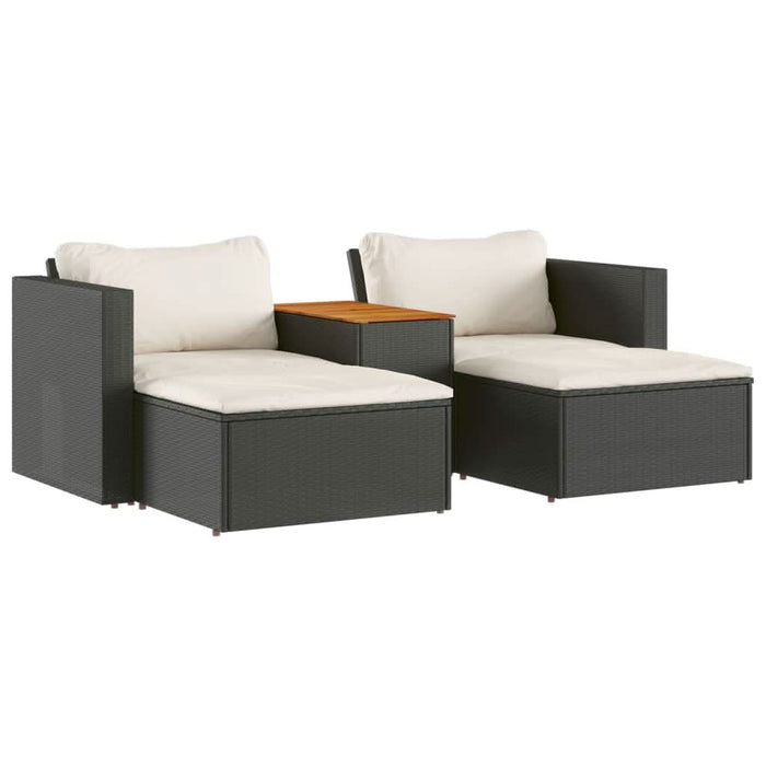 Set mobilier de grădină cu perne, 5 piese,poliratan/lemn acacia - WALTI WALTI