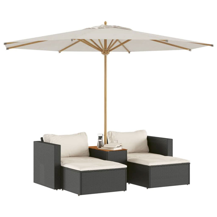 Set mobilier de grădină cu perne, 5 piese,poliratan/lemn acacia - WALTI WALTI