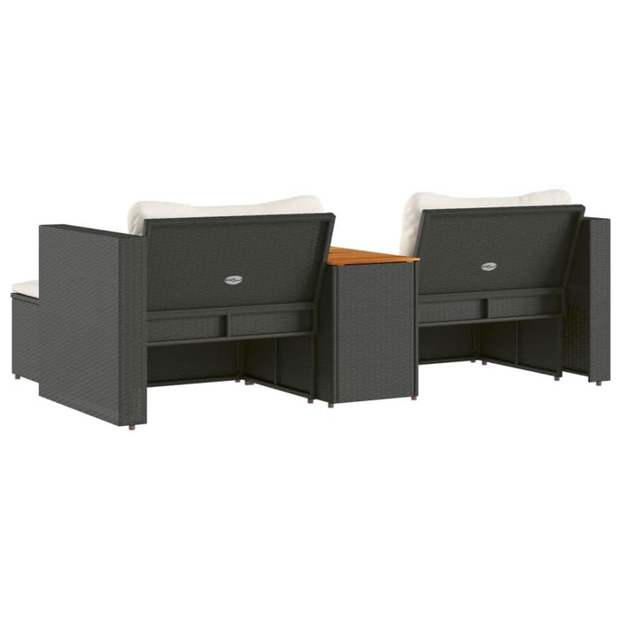 Set mobilier de grădină cu perne, 5 piese,poliratan/lemn acacia - WALTI WALTI