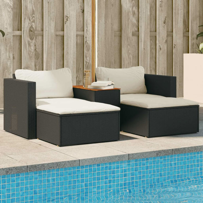 Set mobilier de grădină cu perne, 5 piese,poliratan/lemn acacia - WALTI WALTI