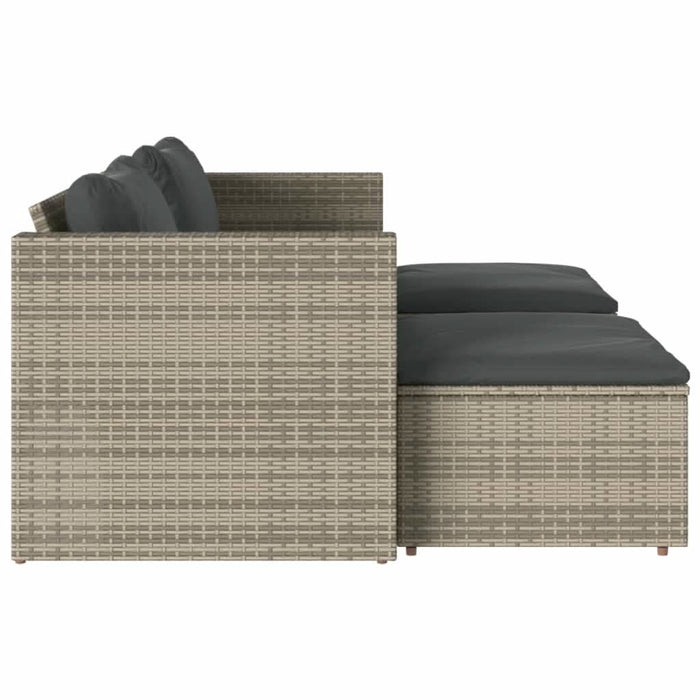 Set canapea de grădină cu perne, 5 piese, poliratan/lemn acacia - WALTI WALTI