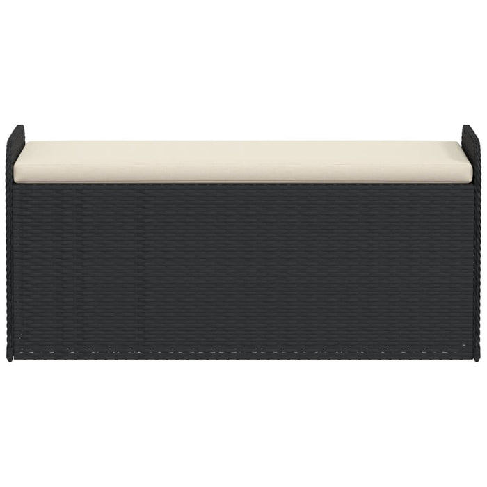 Bancă de depozitare cu pernă, negru, 115x51x52 cm, poliratan - WALTI WALTI