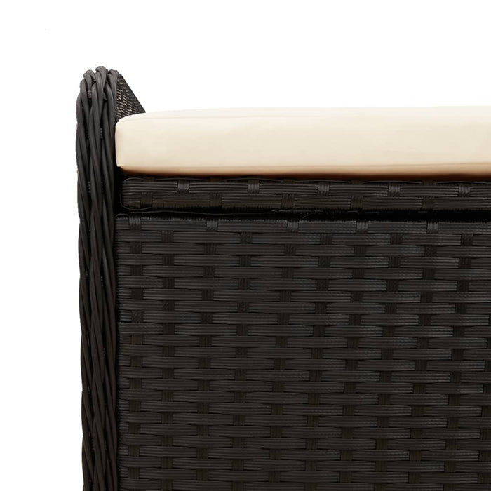 Bancă de depozitare cu pernă, negru, 115x51x52 cm, poliratan - WALTI WALTI