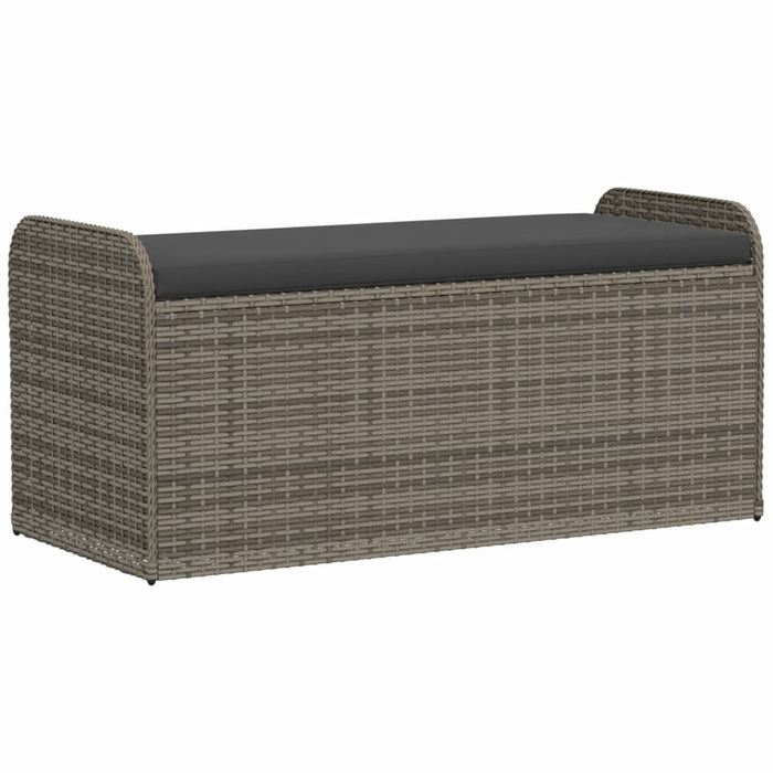 Bancă de depozitare cu pernă, gri, 115x51x52 cm, poliratan - WALTI WALTI