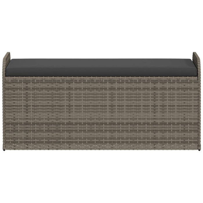 Bancă de depozitare cu pernă, gri, 115x51x52 cm, poliratan - WALTI WALTI