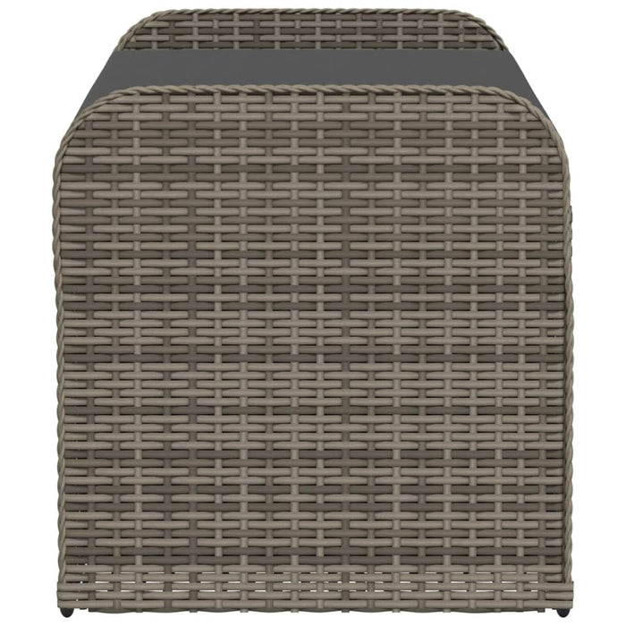 Bancă de depozitare cu pernă, gri, 115x51x52 cm, poliratan - WALTI WALTI