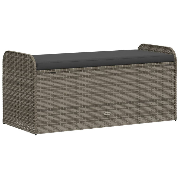 Bancă de depozitare cu pernă, gri, 115x51x52 cm, poliratan - WALTI WALTI