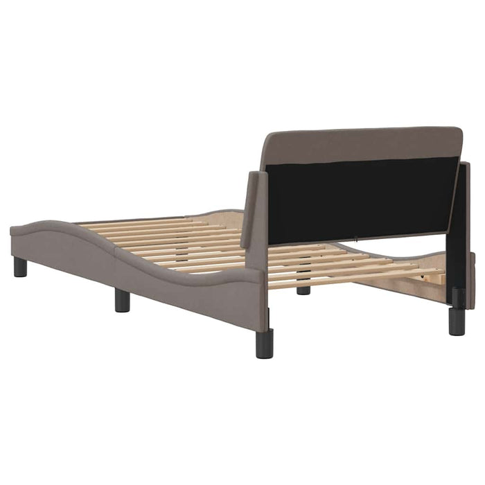 Cadru de pat cu tăblie, Dover, taupe, 80x200 cm, textil WALTI