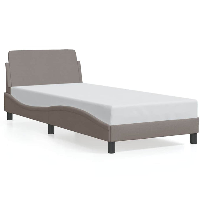 Cadru de pat cu tăblie, Dover, taupe, 90x190 cm, textil WALTI