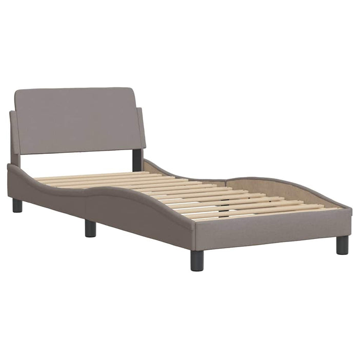 Cadru de pat cu tăblie, Dover, taupe, 90x190 cm, textil WALTI
