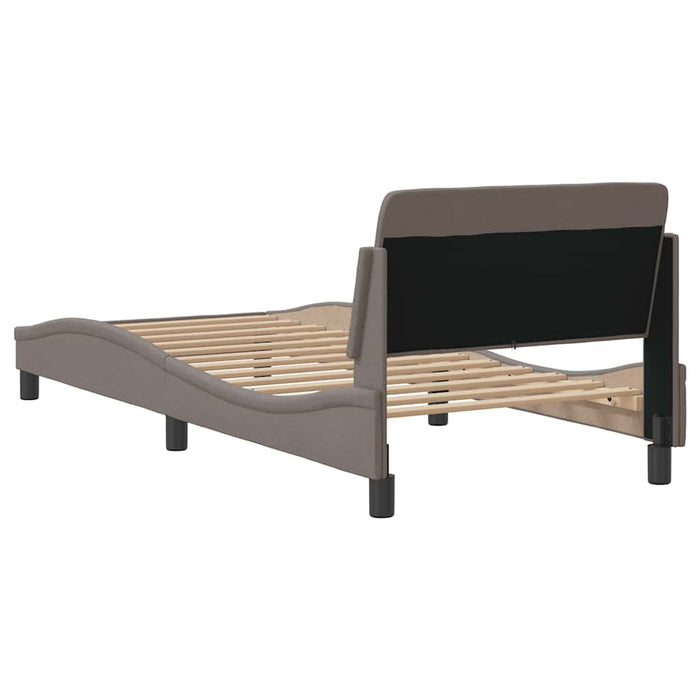 Cadru de pat cu tăblie, Dover, taupe, 90x190 cm, textil WALTI