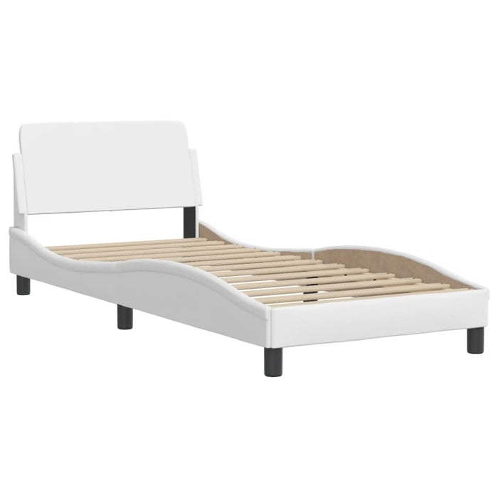 Cadru de pat cu tăblie, alb, 90x190 cm, piele ecologică - WALTI WALTI