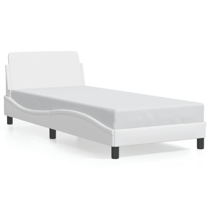 Cadru de pat cu tăblie, alb, 90x190 cm, piele ecologică - WALTI WALTI