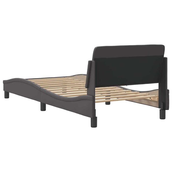 Cadru de pat, Dover, gri, 90x190 cm, piele ecologică WALTI
