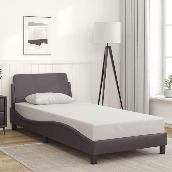 Cadru de pat, Dover, gri, 90x190 cm, piele ecologică WALTI