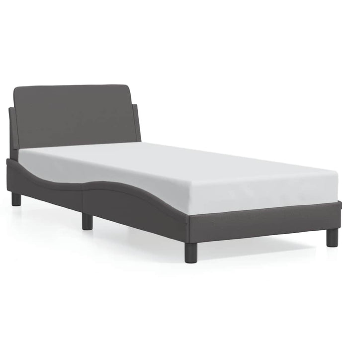Cadru de pat, Dover, gri, 90x200 cm, piele ecologică WALTI