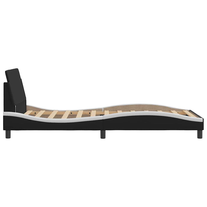 Cadru de pat Dover negru și alb 100x200cm piele artificială WALTI