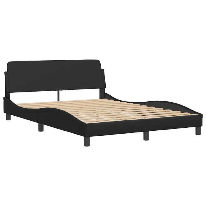 Cadru de pat, Dover, negru, 140x190 cm, piele ecologică - WALTI WALTI