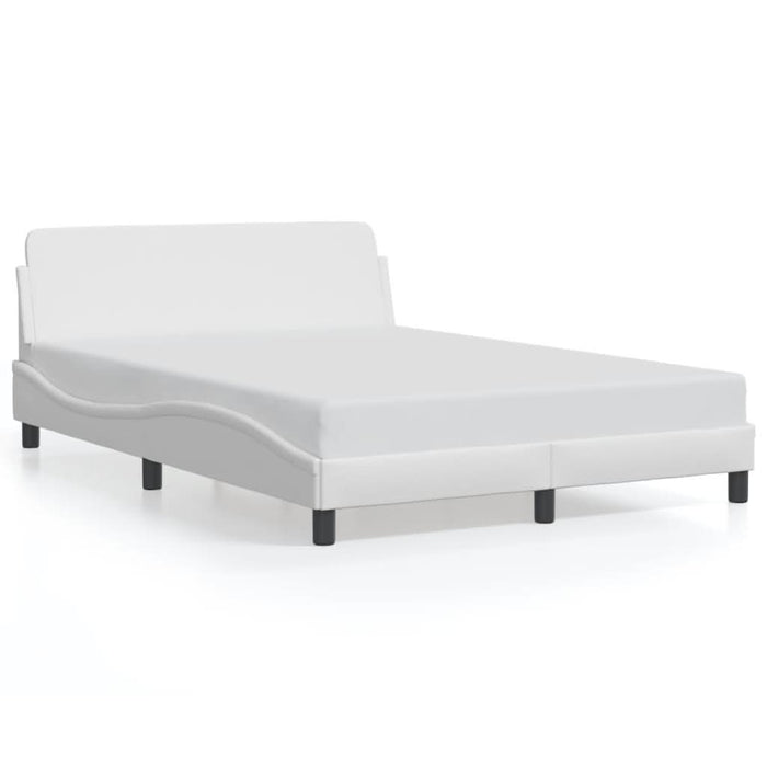Cadru de pat cu tăblie, alb, 140x190 cm, piele ecologică - WALTI WALTI