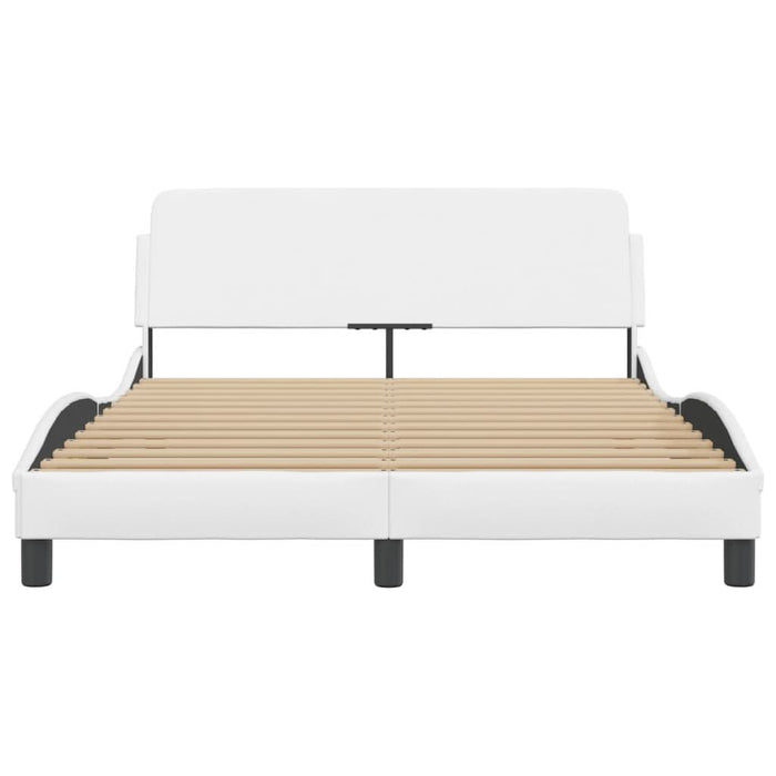 Cadru de pat cu tăblie, alb, 140x190 cm, piele ecologică - WALTI WALTI