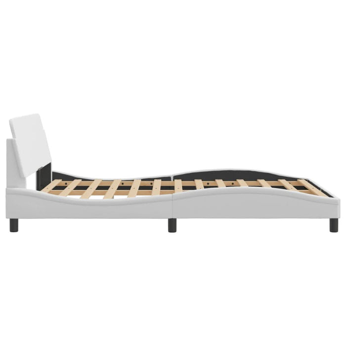 Cadru de pat cu tăblie, alb, 140x190 cm, piele ecologică - WALTI WALTI