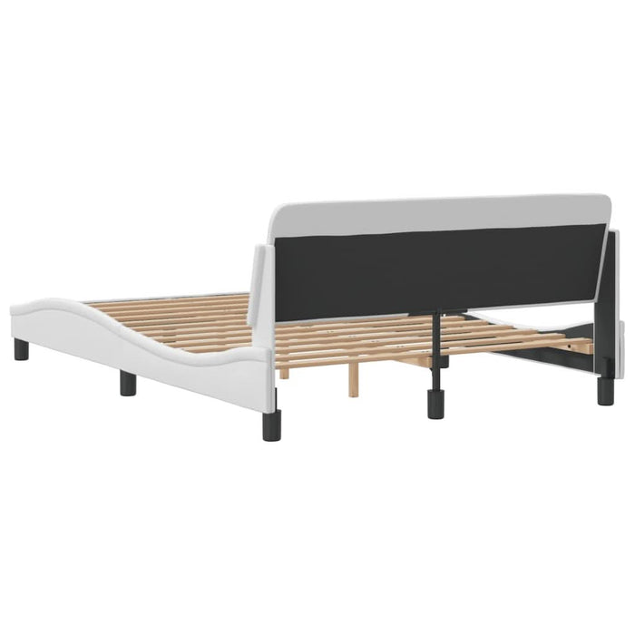 Cadru de pat cu tăblie, alb, 140x190 cm, piele ecologică - WALTI WALTI