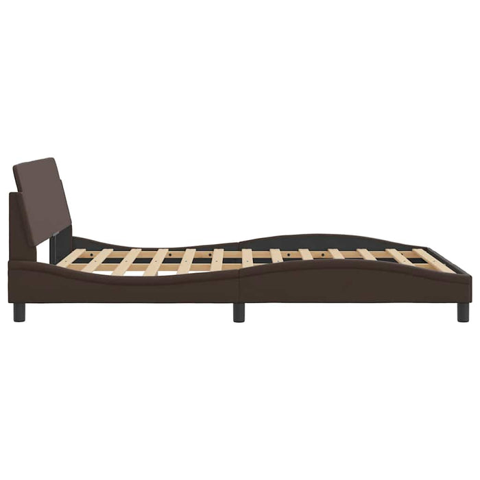 Cadru de pat, Dover, maro, 140x190 cm, piele ecologică WALTI