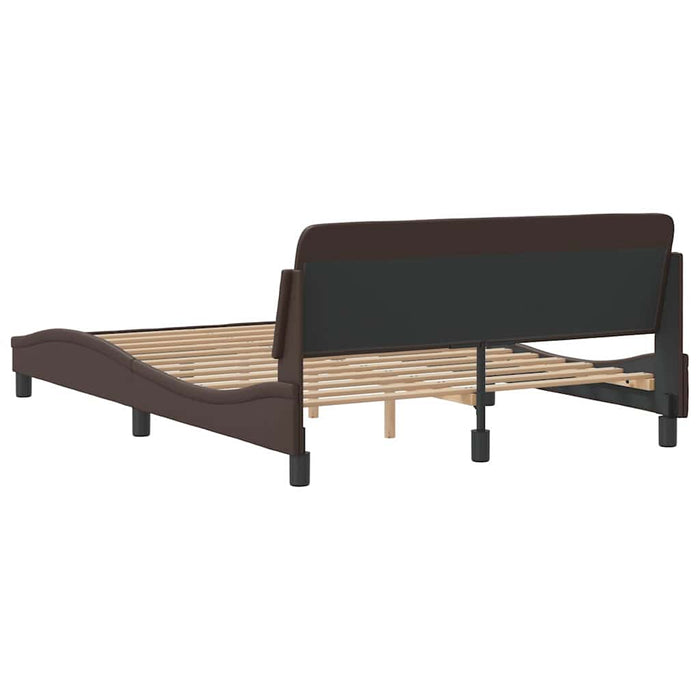 Cadru de pat, Dover, maro, 140x190 cm, piele ecologică WALTI