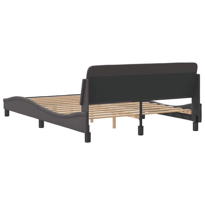Cadru de pat, Dover, gri, 140x190 cm, piele ecologică WALTI