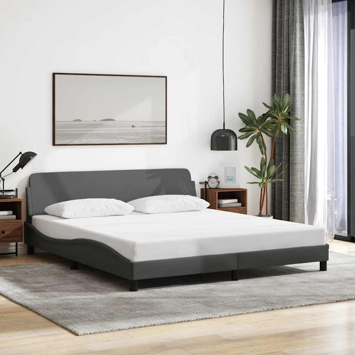 Cadru de pat, Dover, gri închis, 180x200 cm, textil WALTI