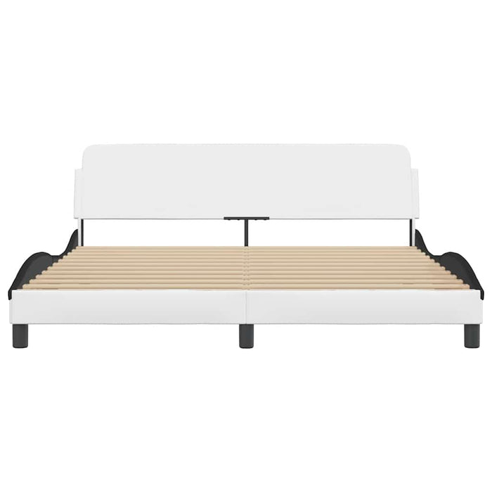 Cadru de pat Dover alb și negru 180x200cm piele artificială WALTI
