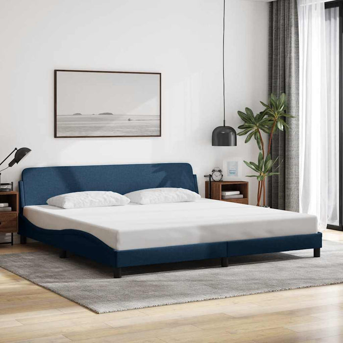 Cadru de pat, Dover, albastru, 200x200 cm, textil WALTI