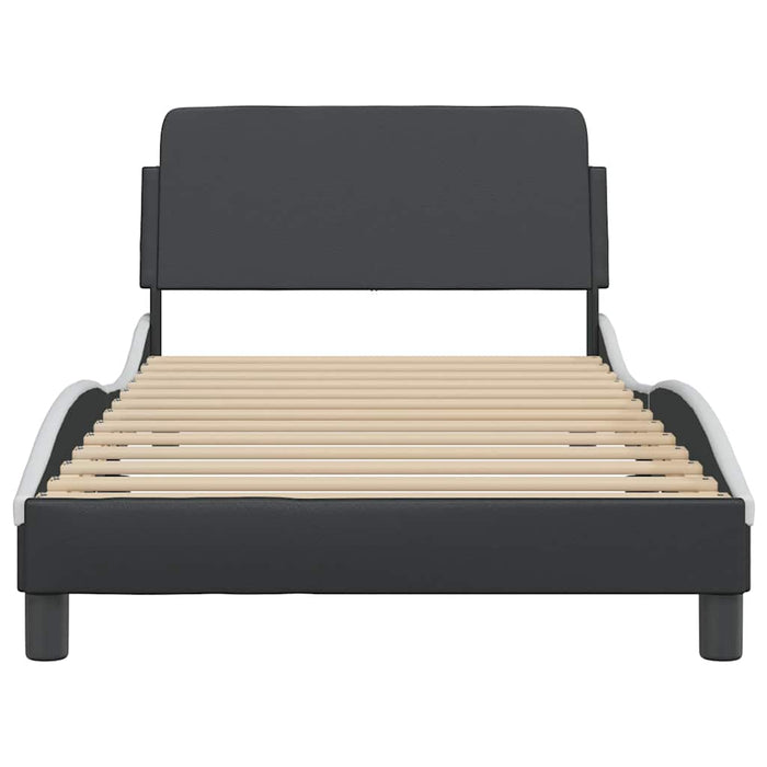 Cadru de pat Dover negru și alb 100x190cm piele ecologică - WALTI WALTI