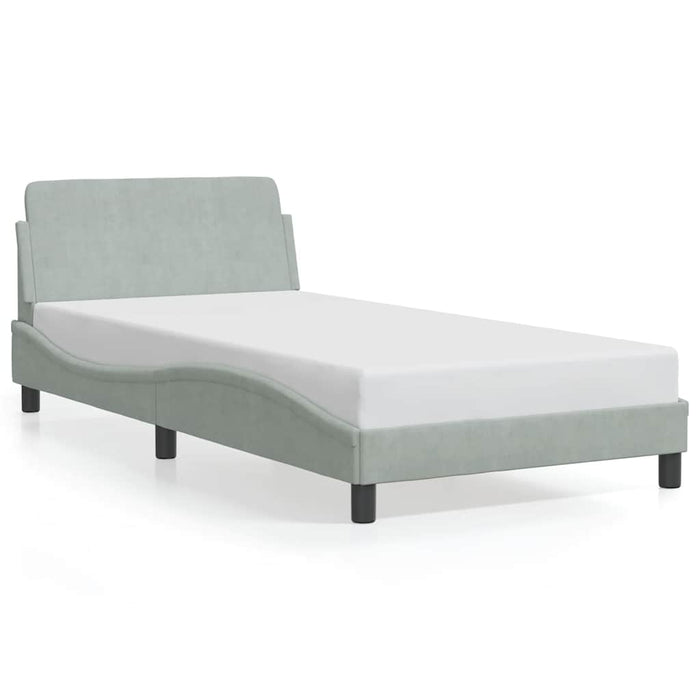 Cadru de pat, Dover, gri deschis, 100x203 cm, catifea WALTI