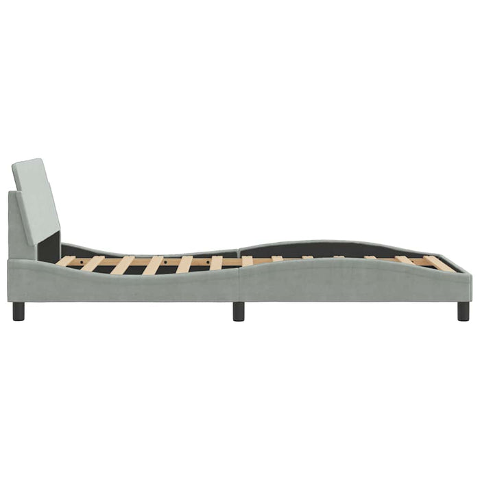 Cadru de pat, Dover, gri deschis, 100x203 cm, catifea WALTI