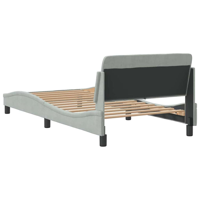 Cadru de pat, Dover, gri deschis, 100x203 cm, catifea WALTI