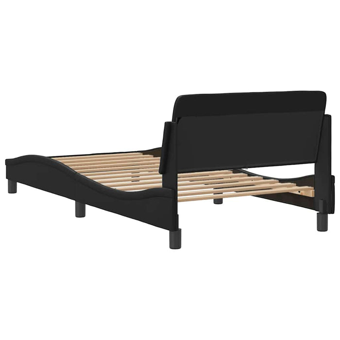 Cadru de pat, Dover, negru, 100x203cm, piele ecologică WALTI