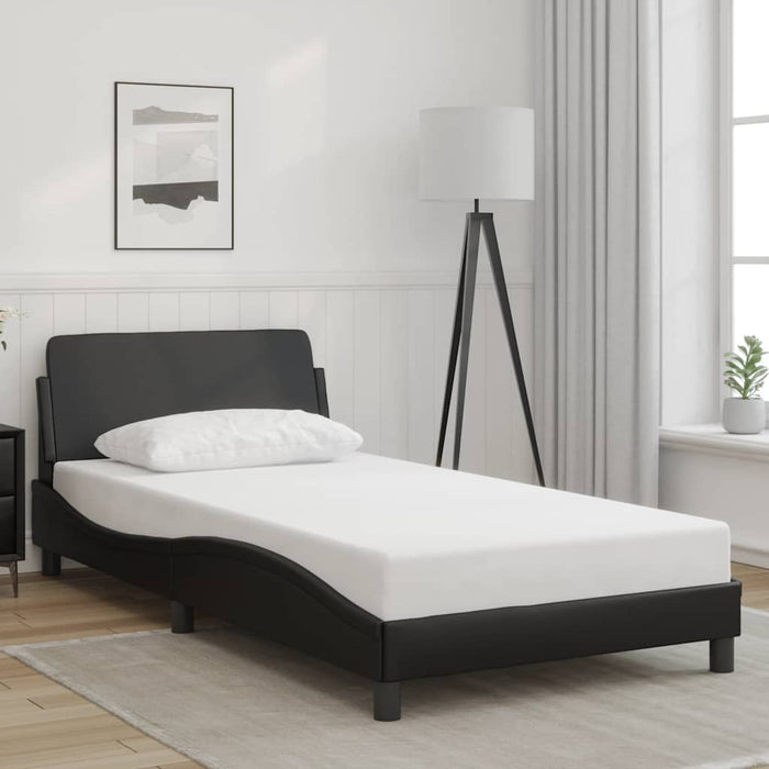Cadru de pat, Dover, negru, 100x203cm, piele ecologică WALTI