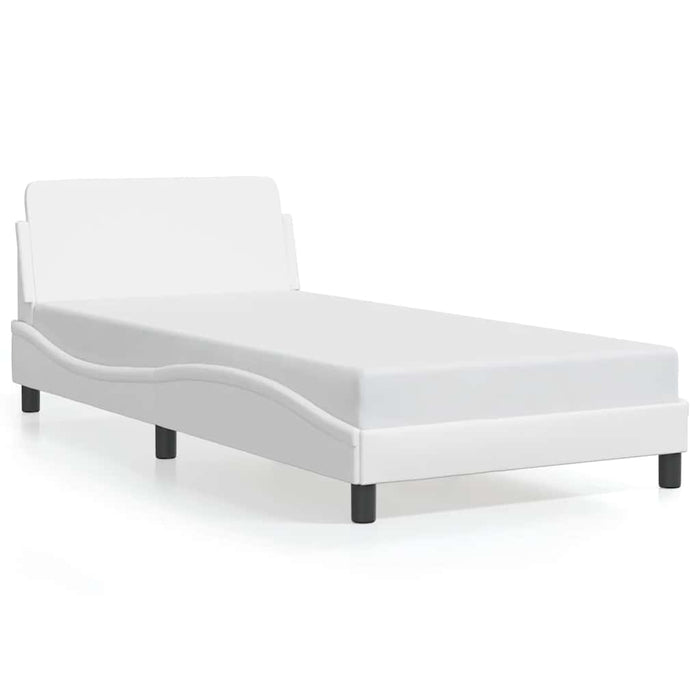 Cadru de pat, Dover, alb, 100x203 cm, piele ecologică WALTI