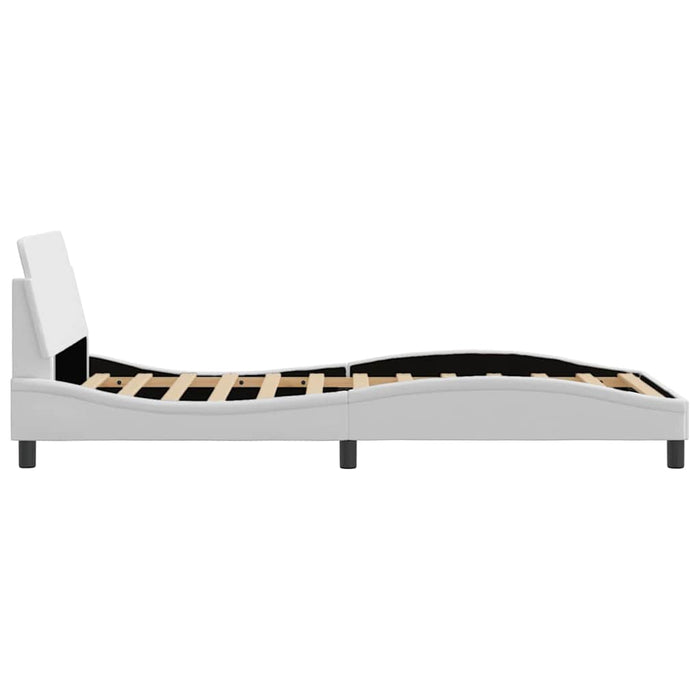 Cadru de pat, Dover, alb, 100x203 cm, piele ecologică WALTI