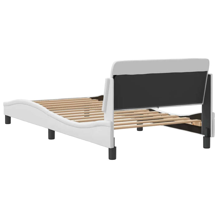 Cadru de pat, Dover, alb, 100x203 cm, piele ecologică WALTI