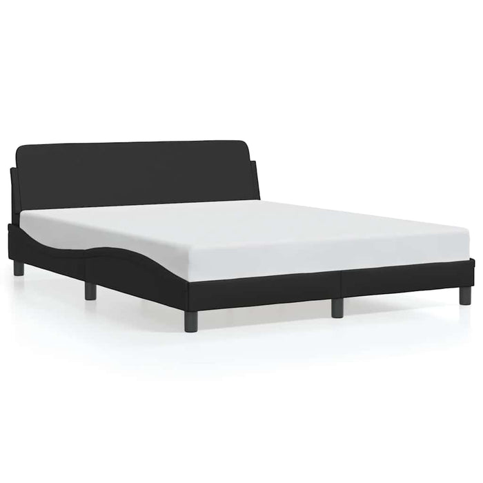 Cadru de pat, Dover, negru, 152x203 cm, piele ecologică WALTI