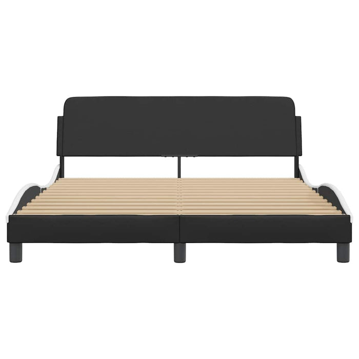 Cadru de pat Dover negru și alb 152x203cm piele artificială WALTI